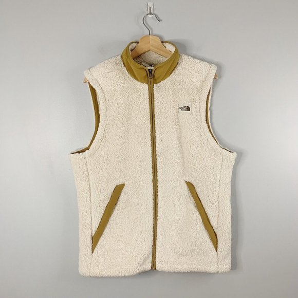 The North Face Other - The North Face Men's Fleece Sherpa White Cream Full Zip Vest Pockets Medium M